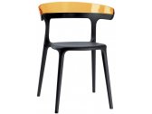 Кресло пластиковое PAPATYA Luna стеклопластик, поликарбонат черный, оранжевый Фото 1