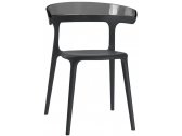 Кресло пластиковое PAPATYA Luna стеклопластик, поликарбонат черный, дымчатый Фото 1
