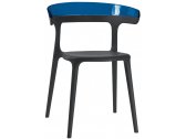 Кресло пластиковое PAPATYA Luna стеклопластик, поликарбонат черный, синий Фото 1