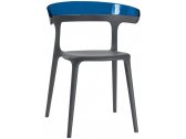 Кресло пластиковое PAPATYA Luna стеклопластик, поликарбонат антрацит, синий Фото 1