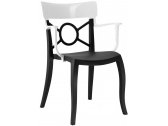 Кресло пластиковое PAPATYA Opera-K стеклопластик, поликарбонат черный, белый Фото 1