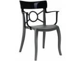 Кресло пластиковое PAPATYA Opera-K стеклопластик, поликарбонат антрацит, черный Фото 1