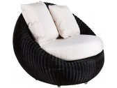 Кресло плетеное с подушкой POINT Bubble Armchair алюминий, искусственный ротанг, акрил черный Фото 1