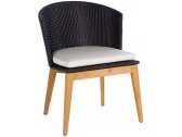 Стул плетеный с подушкой POINT ARC Chair тик, алюминий, искусственный ротанг, акрил черный Фото 1