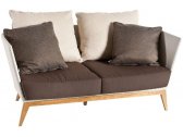 Диван плетеный с подушками POINT ARC Sofa 2 тик, алюминий, искусственный ротанг, акрил белый Фото 1
