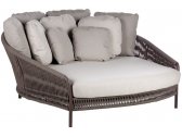 Лаунж-диван плетеный с подушками POINT Weave алюминий, роуп, ткань серый, тортора Фото 1