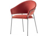 Кресло с обивкой PEDRALI Jazz сталь, ткань титановый, красный Фото 1