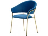 Кресло с обивкой PEDRALI Jazz сталь, ткань золотистый, синий Фото 1