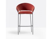 Кресло барное с обивкой PEDRALI Jazz сталь, ткань черный, красный Фото 5