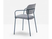Кресло с обивкой PEDRALI Jazz сталь, ткань синий, бело-голубой Фото 4