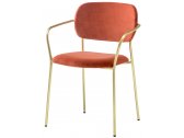 Кресло с обивкой PEDRALI Jazz сталь, ткань античная латунь, красный Фото 1