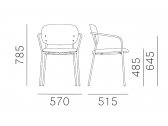 Кресло с обивкой PEDRALI Jazz сталь, фанера, шпон, ткань античная латунь, черный, красный Фото 2