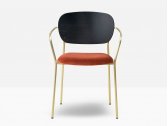 Кресло с обивкой PEDRALI Jazz сталь, фанера, шпон, ткань античная латунь, черный, красный Фото 7