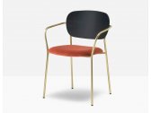 Кресло с обивкой PEDRALI Jazz сталь, фанера, шпон, ткань античная латунь, черный, красный Фото 8