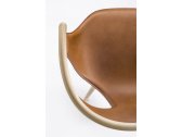 Кресло деревянное с обивкой PEDRALI Fox сталь, ясень, натуральная кожа беленый ясень, коричневый Фото 11