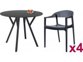 Комплект пластиковой мебели Siesta Contract Max Ø90 Carmen пластик, HPL, стеклопластик, поликарбонат черный Фото 1