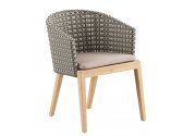 Кресло плетеное с подушкой Royal Botania Calypso тик, нержавеющая сталь, искусственный ротанг, ткань натуральный Фото 1