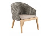Лаунж-кресло плетеное с подушкой Royal Botania Calypso тик, нержавеющая сталь, искусственный ротанг, ткань Фото 1