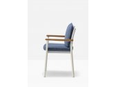 Кресло металлическое с подушкой PEDRALI Guinea алюминий, тик, текстилен, ткань белый, синий Фото 8