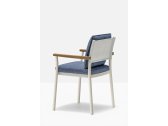 Кресло металлическое с подушкой PEDRALI Guinea алюминий, тик, текстилен, ткань белый, синий Фото 11