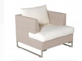Кресло плетеное с подушкой EMU Luxor сталь, искусственный ротанг серый Фото 1