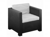 Кресло плетеное Poltrona с подушками Shaf пластик темно-серый (антрацит) Фото 1