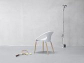 Кресло пластиковое Scab Design Natural Drop сталь, дуб, технополимер натуральный дуб, лен Фото 4