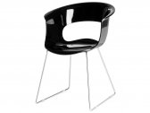 Кресло пластиковое Scab Design Miss B Antishock сталь, поликарбонат хром, черный Фото 1