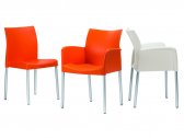 Кресло пластиковое PEDRALI Ice алюминий, стеклопластик оранжевый Фото 4