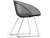 Кресло прозрачное на полозьях PEDRALI Gliss сталь, поликарбонат серый Фото 4
