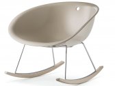 Кресло-качалка пластиковая PEDRALI Gliss Swing ясень, сталь, технополимер беленый ясень, хромированный, песочный Фото 7
