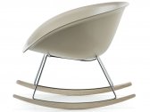 Кресло-качалка пластиковая PEDRALI Gliss Swing ясень, сталь, технополимер беленый ясень, хромированный, песочный Фото 8