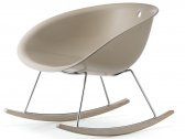 Кресло-качалка пластиковая PEDRALI Gliss Swing ясень, сталь, технополимер беленый ясень, хромированный, песочный Фото 11