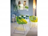 Кресло прозрачное на полозьях PEDRALI Gliss сталь, поликарбонат зеленый Фото 5