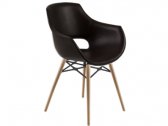 Кресло с обивкой PAPATYA Opal Wox KD кожа, пластик, сталь натуральный, коричневый Фото 1