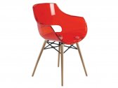 Кресло прозрачное PAPATYA Opal Wox Beech бук, пластик натуральный, красный Фото 1