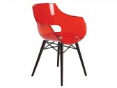 Кресло прозрачное PAPATYA Opal Wox Beech бук, пластик венге, красный Фото 1