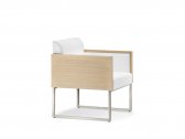 Кресло деревянное мягкое PEDRALI Box Lounge сталь, дерево, ткань белый Фото 2