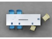 Стол с каналом для протяжки проводов PEDRALI Arki-Table CC Compact металл, HPL белый Фото 3