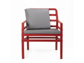 Кресло пластиковое с подушками Nardi Aria пластик, ткань красный, серый Фото 1