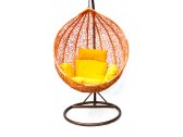 Кресло плетеное подвесное KVIMOL KM-0001 сталь, искусственный ротанг оранжевый Фото 2