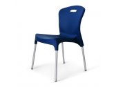 Пластиковый стул на металлокаркасе Afina Contract сталь, полипропилен синий Фото 1