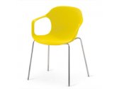 Кресло пластиковое Afina Contract Larry сталь, полипропилен желтый Фото 1