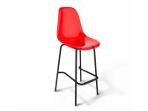 Барный прозрачный стул SHE-TON металл, пластик красный Фото 1