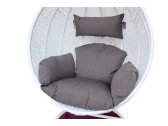 Кресло плетеное подвесное KVIMOL КМ-0031 сталь, искусственный ротанг белый, серый Фото 3