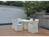 Обеденный комплект плетеной мебели KVIMOL KM-0013 алюминий, искусственный ротанг белый Фото 1