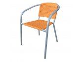 Кресло пластиковое Afina Contract сталь, пластик оранжевый Фото 1
