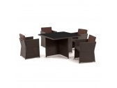 Комплект плетеной мебели Afina T300A/Y300A-W53 Brown 4Pcs искусственный ротанг, сталь коричневый Фото 3