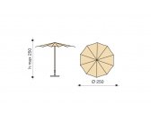 Зонт садовый с поворотной рамой Maffei Flos сталь, дралон лайм, белый Фото 10