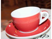 Кофейная пара для эспрессо Ancap Verona Millecolori фарфор красный, деколь чашка, ручка, блюдце Фото 7